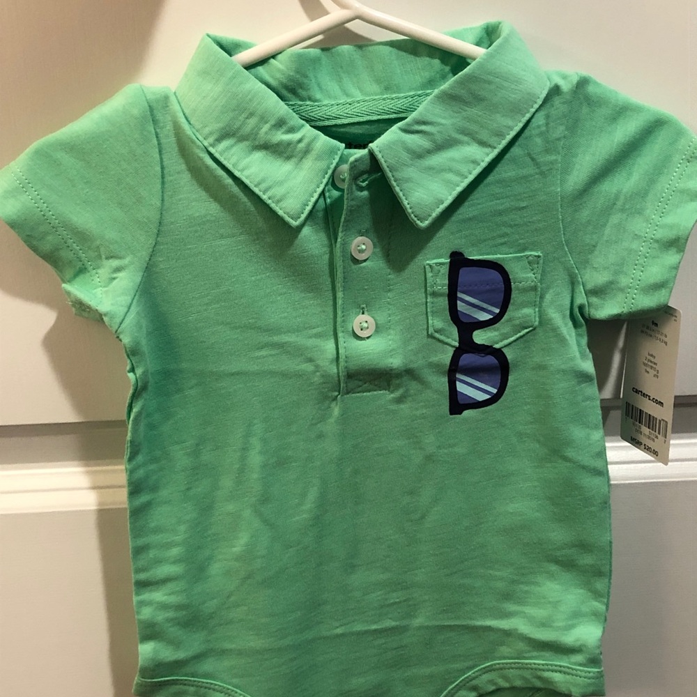 Carters boys collared  onesie. New with tags.